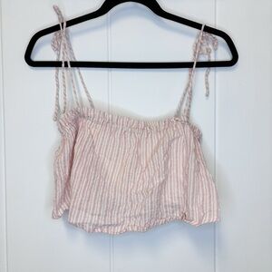 Eden in Love Striped Sleeveless Tie Tank Small